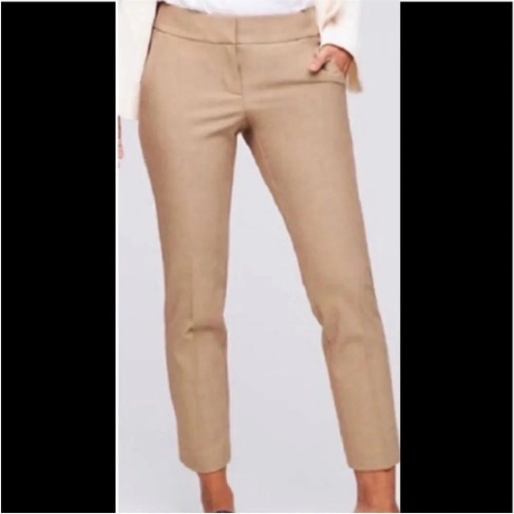 Loft Julie Cropped Pants Khaki 10